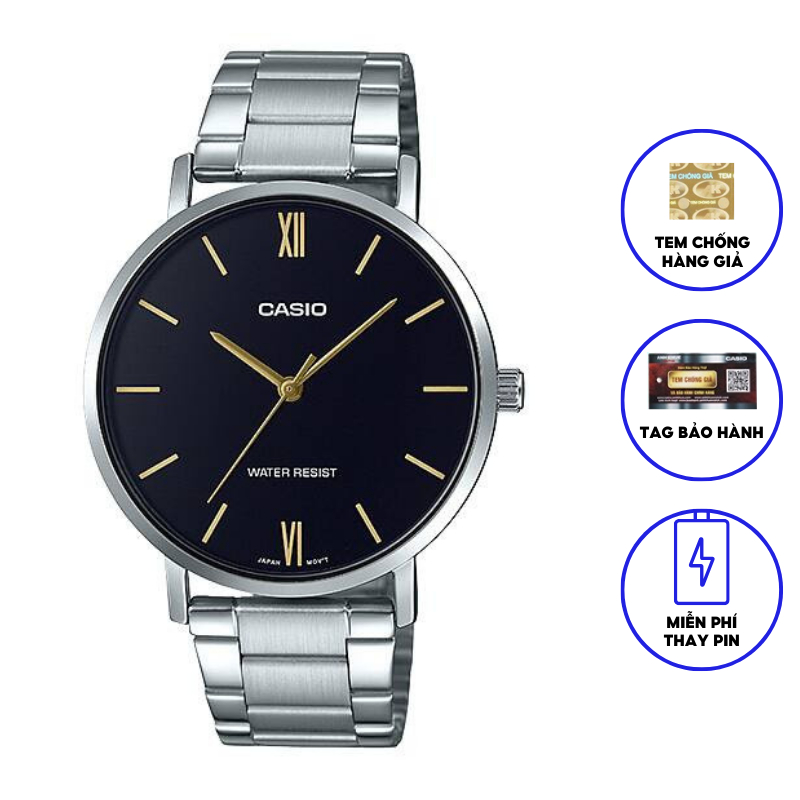 Đồng hồ nam dây kim loại Casio MTP-VT01D-1BUDF chính hãng