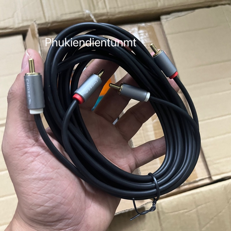 Dây cáp audio 2 -> 2 màu đen cao cấp chính hãng CHOSEAL