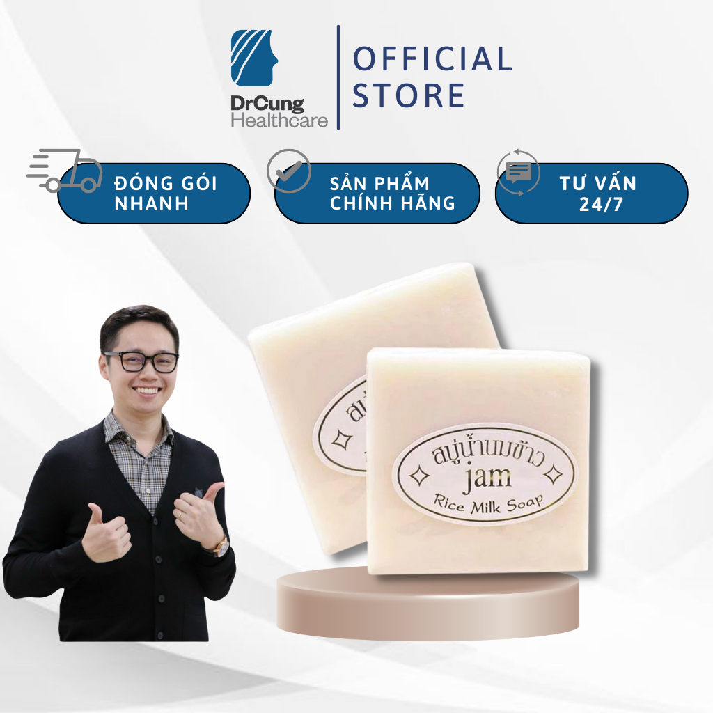 Bác Sĩ Cung COMBO 2 Xà Phòng Cám Gạo Thái Lan - Dưỡng Ẩm Da