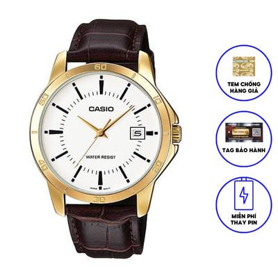 Đồng hồ nam dây da chính hãng Casio MTP-V004GL-7AUDF