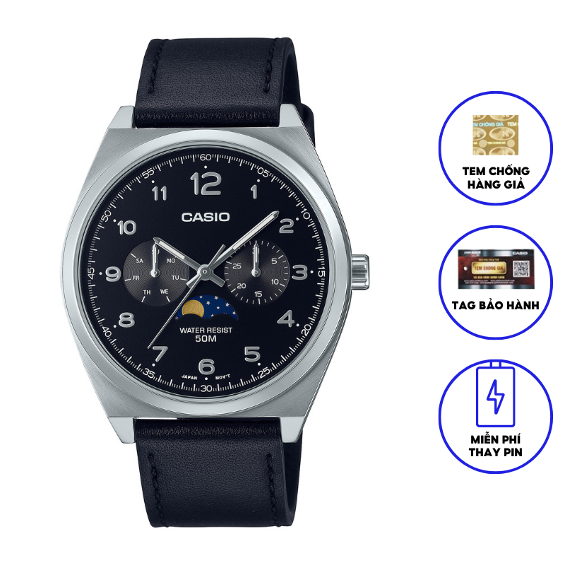Đồng hồ nam dây da chính hãng Casio MTP-M300L-1AVDF