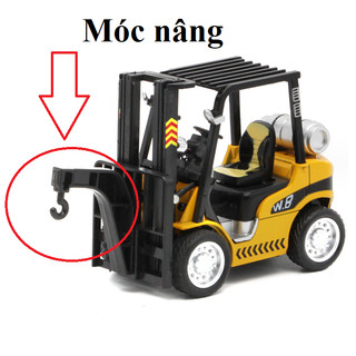 Mô hình xe nâng hàng đồ chơi trẻ em xe có âm thanh và đèn (loại xe móc nâng)