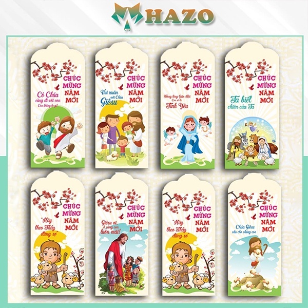 Bộ 100 Bao Lì Xì May Mắn Tết Công Giáo 2024 - Hazo