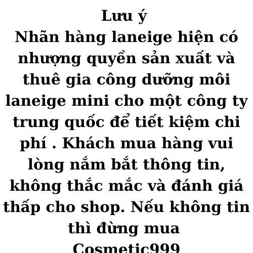 Dưỡng môi laneige,son dưỡng Laneige Lip Sleeping Mask hàn quốc Cosmetic999