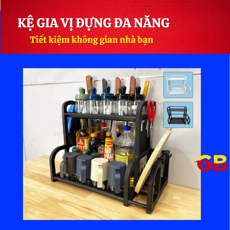 Kệ Đựng Gia Vị Dao Thớt- Kệ Gia Vị Đa Năng, Tiện Lợi- Kệ Gia Vị Nhà Bếp- Kệ Nhựa Đựng Gia Vị