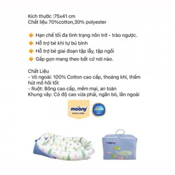 Đệm Nôi Chống Trào Cho Bé Moony
