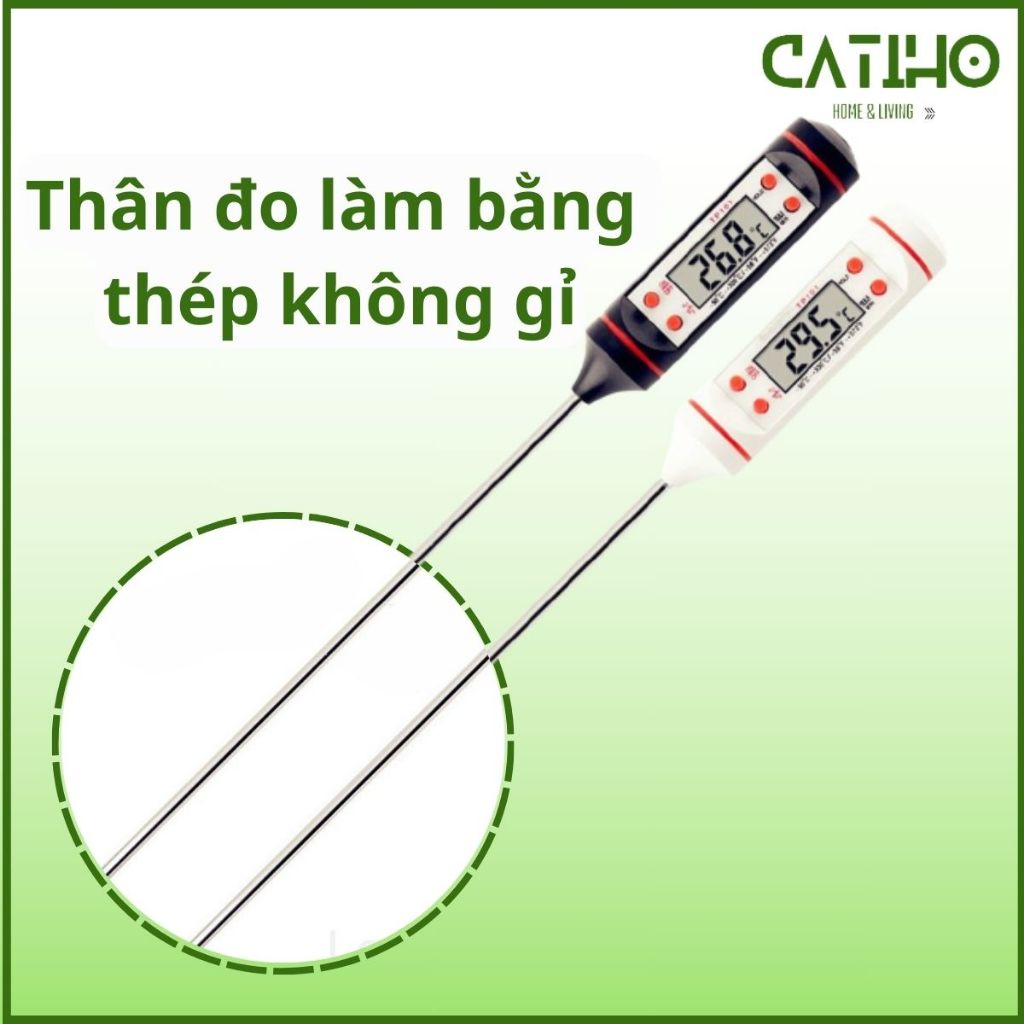 Nhiệt Kế Điện Tử Độ Chính Xác Cao TP101 Nhiệt Kế Đo Nước Pha Sữa Đầu Inox 304 Cao Cấp Nhiệt Kế Đo Thực Phẩm Shop Catiho