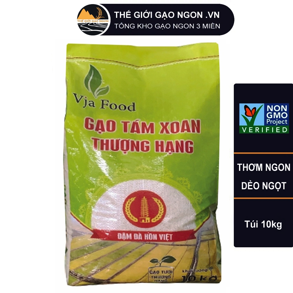 Gạo Tám Xoan Thương Hạng VJA Túi 10kg - Giá Sỉ, Date mới