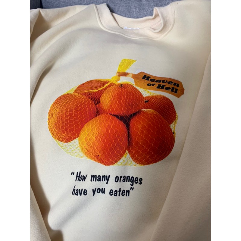 ÁO SWEATER NỈ BÔNG NỮ “Quả Cam” ,  ÁO NỈ DÀI TAY MÀU XÁM TIÊU LÓT BÔNG DÀY DẶN FORM RỘNG NAM NỮ