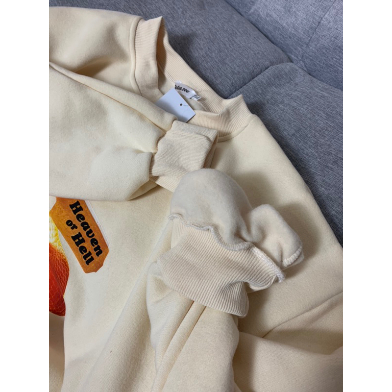 ÁO SWEATER NỈ BÔNG NỮ “Quả Cam” ,  ÁO NỈ DÀI TAY MÀU XÁM TIÊU LÓT BÔNG DÀY DẶN FORM RỘNG NAM NỮ