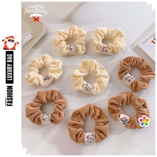 Cột tóc ccrunchies gấu dễ thương màu be 9k - cột tóc 9k gấu dễ thương | shop nhà túi