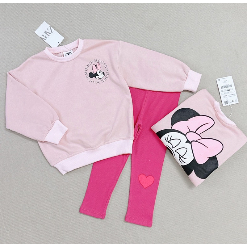 ✨MALINHKID✨BN093- Bộ nỉ bông MÈO HỒNg mix legging đậm trẻ em VNXK