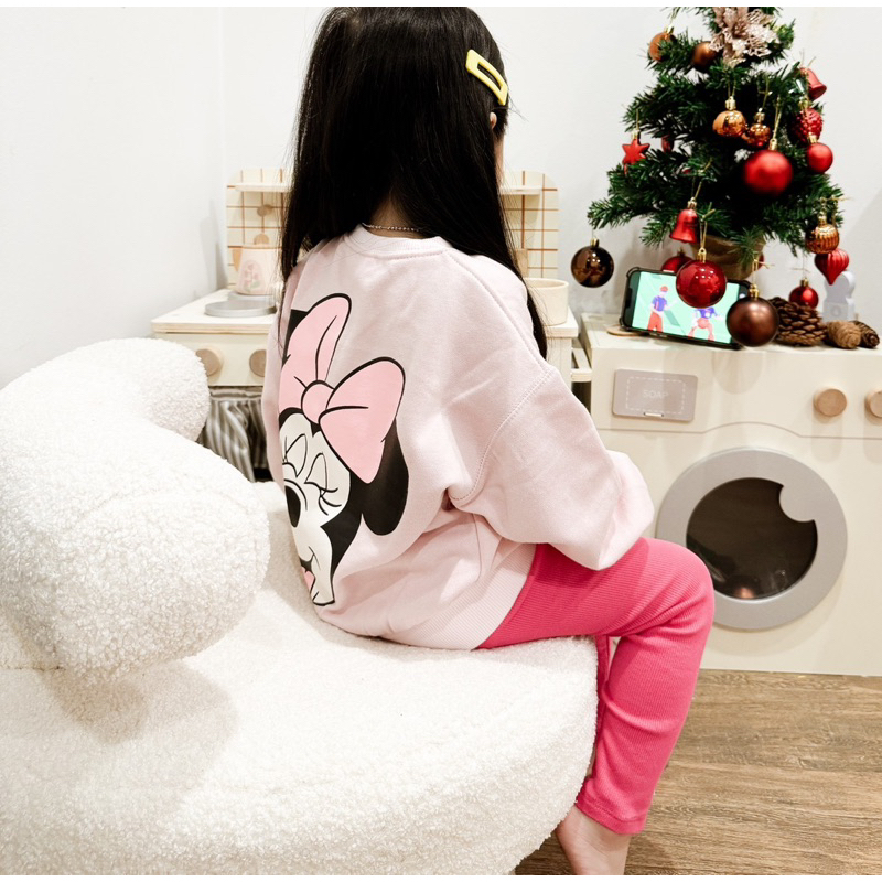 ✨MALINHKID✨BN093- Bộ nỉ bông MÈO HỒNg mix legging đậm trẻ em VNXK