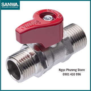 Van khóa nước, van bi sanwa thái lan 2 đầu ren ngoài 1/2" bv15mm