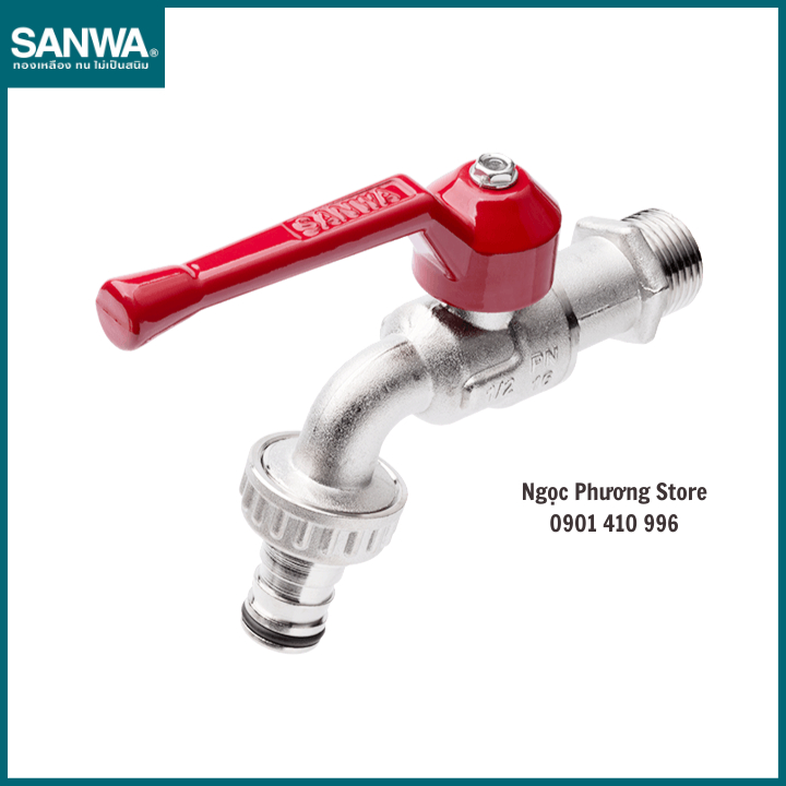 Vòi hồ tay gạt đầu dài chín hãng Sanwa Thái Lan Phi 21mm, Phi 27mm CKT15