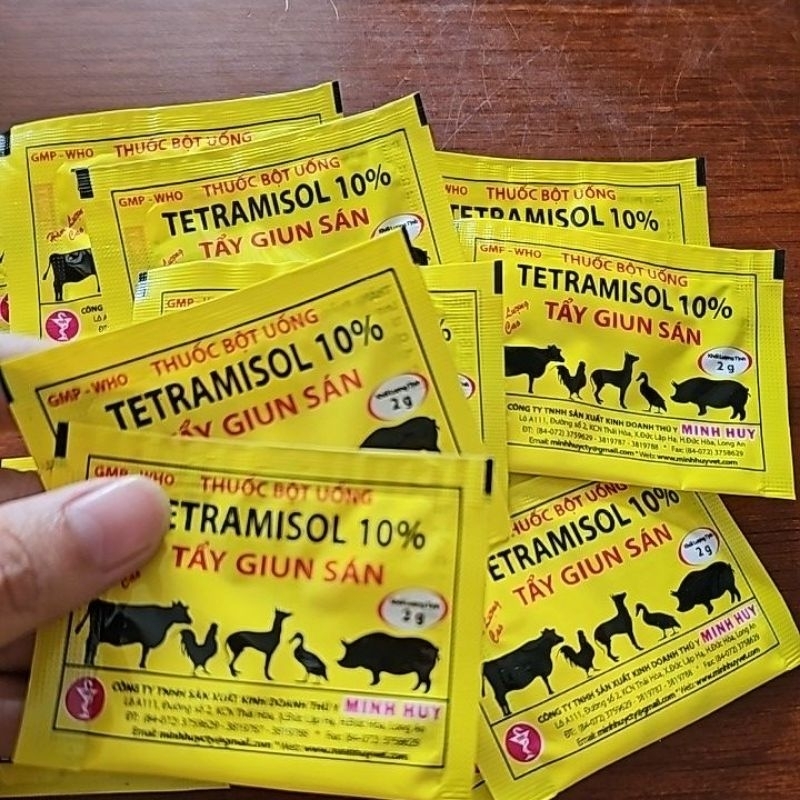 Tẩy giun TETRAMISOL 10% - tẩy giun sán cho gia súc, gia cầm