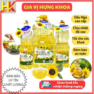  Dầu hướng dương Nga Vita Organica cao cấp chính hãng chai 1L 2L 5L Dầu ăn hữu cơ tốt cho sức khoẻ 
