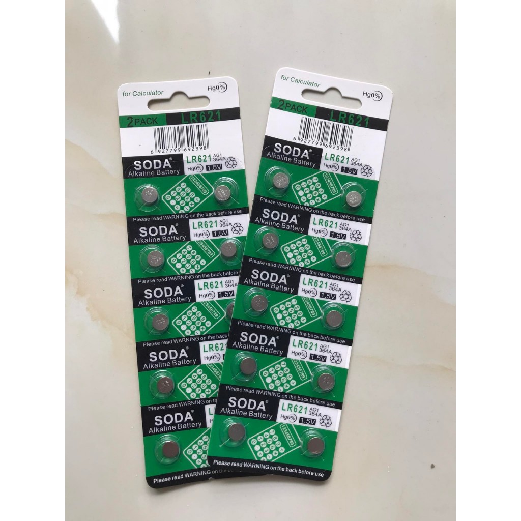 Vỉ 10 viên  pin AG1 G1 LR621 621 1.5v