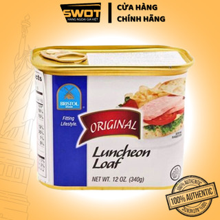 Thịt hộp Original Luncheon Loaf Bristol Mỹ 340g, Thịt hộp Mỹ cao cấp, nguyên vị heo và gà truyền thống, siêu thơm ngon