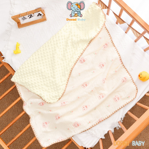 Chăn Muslin Hạt Đậu Mùa Hè Mềm Mịn Ấm Áp Kích Thước 1mx1m1 Doomi Baby - HT658
