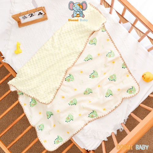 Chăn Muslin Hạt Đậu Mùa Hè Mềm Mịn Ấm Áp Kích Thước 1mx1m1 Doomi Baby - HT658