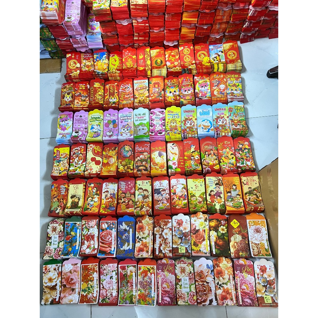 Combo 50 bao lì xì truyền thống tết giáp thìn 2024