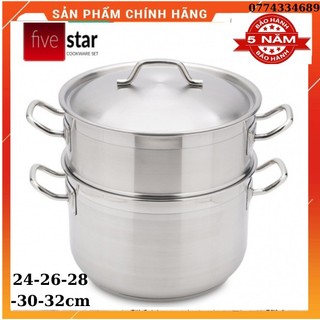 Bộ nồi xửng hấp Fivestar Inox430-3 đáy-đun từ Nồi hấp bánh,nấu xôi,cao cấp,dày đẹp-chính hãng