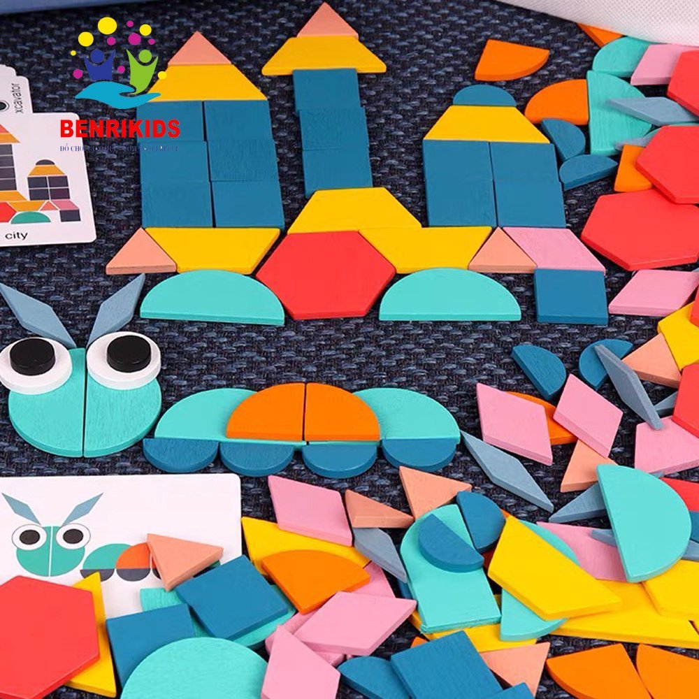 Đồ Chơi Xếp Hình 180 Miếng Ghép Sáng Tạo Tangram Xếp Hình Nhiều Hình Dạng Phát Triển Tư Duy Cho Bé
