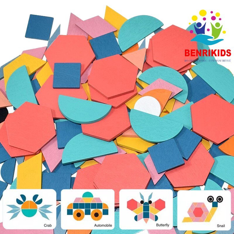 Đồ Chơi Xếp Hình 180 Miếng Ghép Sáng Tạo Tangram Xếp Hình Nhiều Hình Dạng Phát Triển Tư Duy Cho Bé