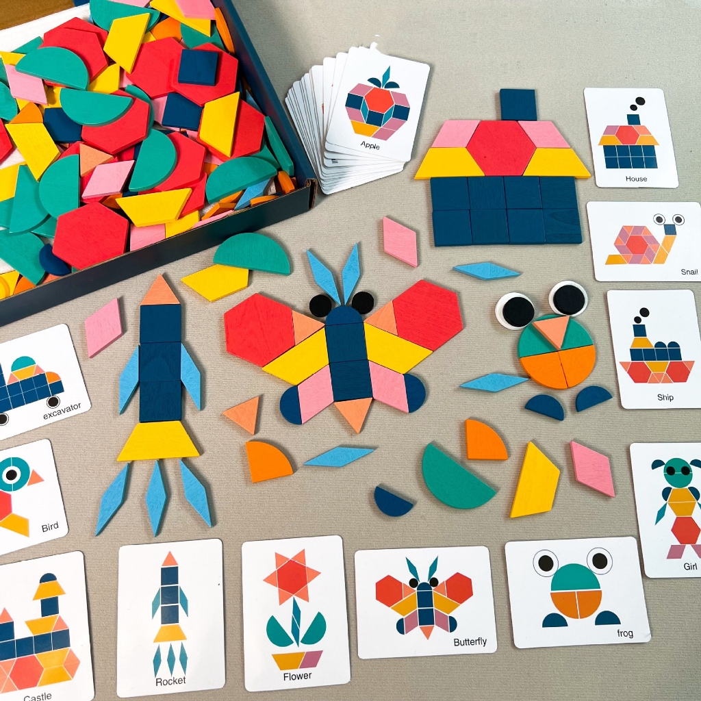 Đồ Chơi Xếp Hình 180 Miếng Ghép Sáng Tạo Tangram Xếp Hình Nhiều Hình Dạng Phát Triển Tư Duy Cho Bé