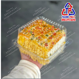 100 Hộp H52 cao đựng bánh ngọt vuông - Hộp đựng bánh bông lan nhỏ