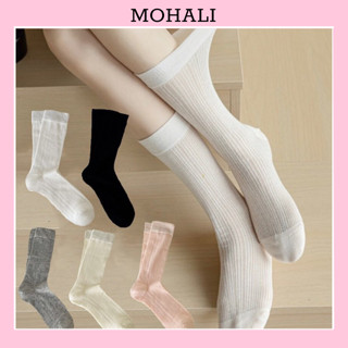 Tất cổ cao nữ vớ lolita ren nhiều màu cotton kháng khuẩn thời trang hàn quốc giá rẻ MOHALI VC091