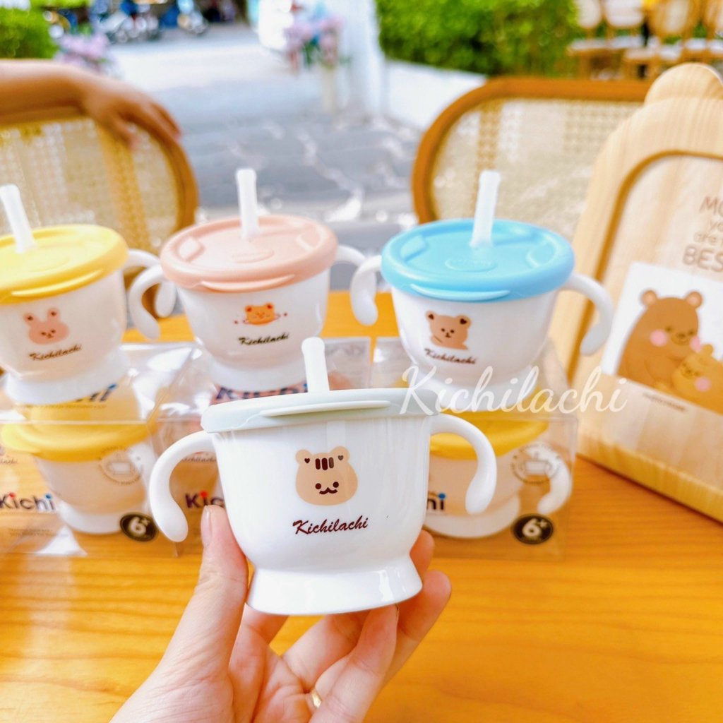 Cốc Tập Uống Nước Kichi, Tập Hút Kichilachi Cho Bé 3 Giai Đoạn Và 2 Giai Đoạn Có Tay Cầm