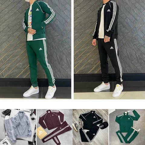 Bộ Đồ Thu Đông Nam Nữ Adidas 3 Sọc Trắng 🚚FREESHIP🚚 Áo bomber SST thể thao dài tay Adidas 3 sọc, chất vải Poly