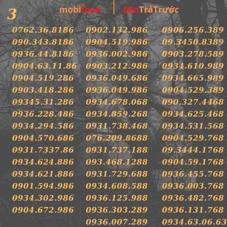 Sim trả trước monbifone đầu  09 sim số đẹp, dễ nhớ đăng ký gói cước combo nghe goi , vào mạng tẹt ga k lo về giá