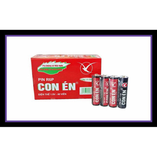 Hộp 40 viên pin tiểu aa con én đỏ r6p 1,5 v - sách vpp quốc huy.