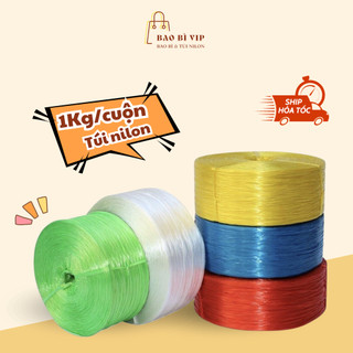 Dây nilon buộc hàng, dây cột hàng 1Kg/cuộn sợi PE siêu dai, siêu chắc dây nhựa dây dứa buộc hàng