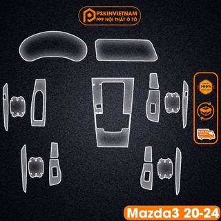 Bộ Dán nội thất Mazda 3 2021 -2023 PPF trong suốt chống xước, che mờ vết xước nội thất T-Home&More