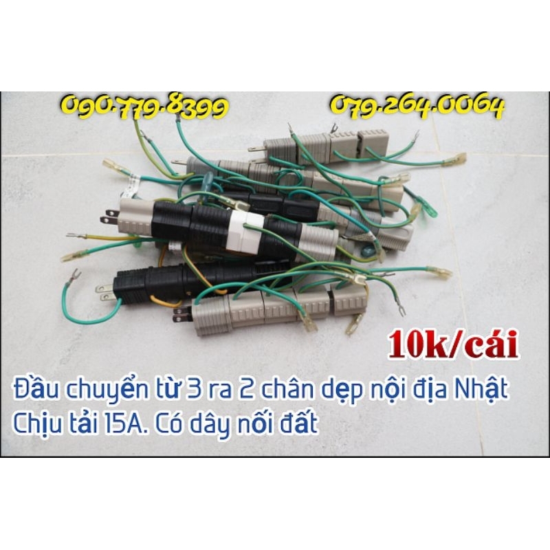 Đầu cắm chuyển từ 3 ra 2 chân dẹp nội địa Nhật