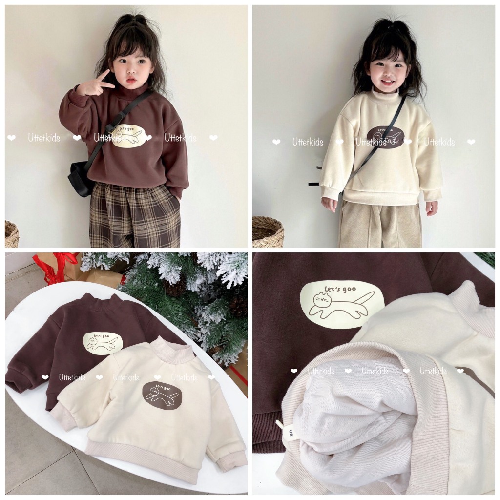 ÁO SWEATER  LETS GO PHONG CÁCH HÀN QUỐC CHO BÉ GÁI VÀ BÉ TRAI RẤT ĐẸP 2348