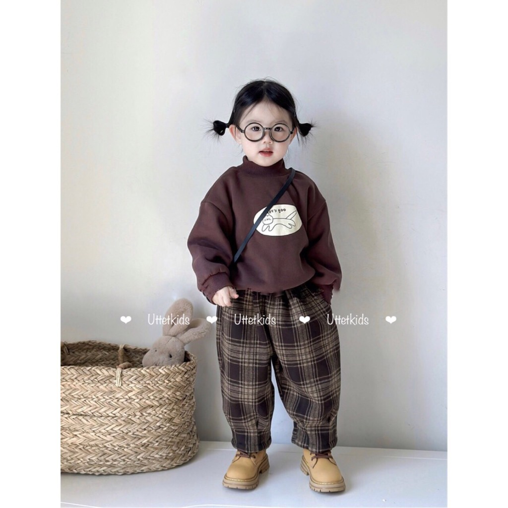 ÁO SWEATER  LETS GO PHONG CÁCH HÀN QUỐC CHO BÉ GÁI VÀ BÉ TRAI RẤT ĐẸP 2348