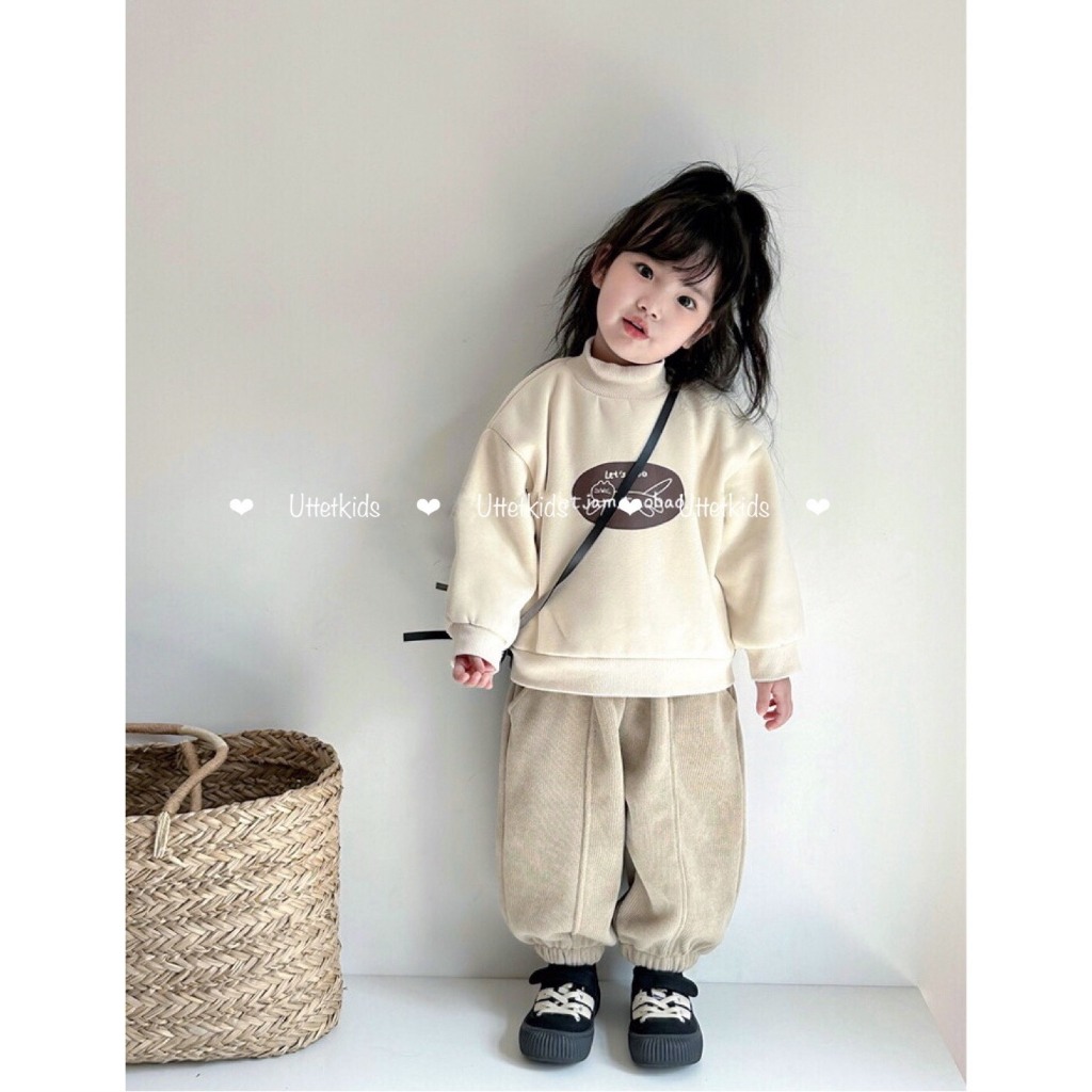 ÁO SWEATER  LETS GO PHONG CÁCH HÀN QUỐC CHO BÉ GÁI VÀ BÉ TRAI RẤT ĐẸP 2348