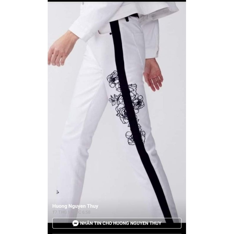 👖quần jean trắng thêu  #whitehouseblackmarket 😍