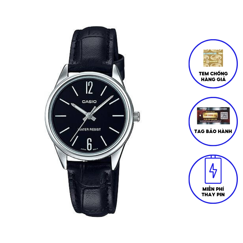 Đồng Hồ Casio Nữ Dây Da Chính Hãng LTP-V005L-1B