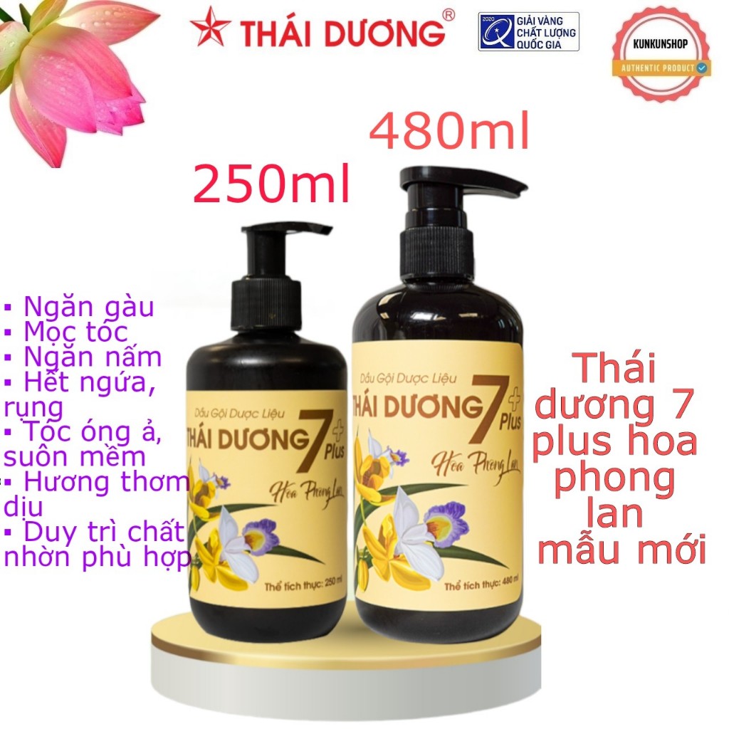 Dầu Gội Thái Dương 7 Plus Chai 250ml mẫu mới Sao Thái Dương - Giảm Gàu, Ngứa, Dưỡng Tóc Mềm Mượt