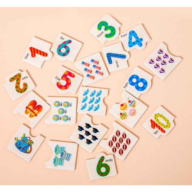 Đồ Chơi Bộ Ghép Khớp Số Tập Đếm Cho Bé Hagykid Đồ Chơi Gỗ Thông Minh Montessori Giúp Bé Phát Triển Tư Duy Trí Tuệ
