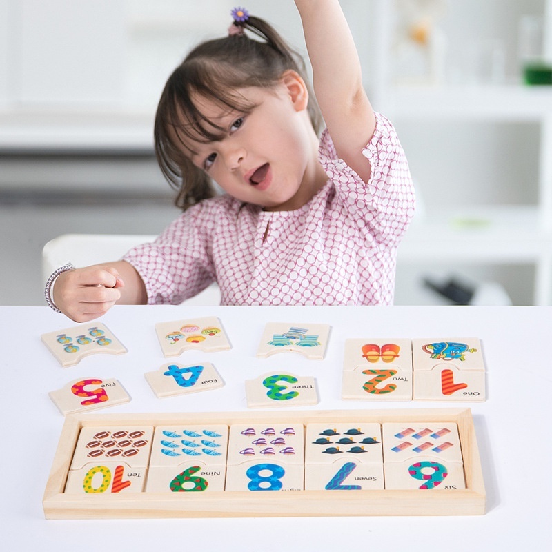 Đồ Chơi Bộ Ghép Khớp Số Tập Đếm Cho Bé Hagykid Đồ Chơi Gỗ Thông Minh Montessori Giúp Bé Phát Triển Tư Duy Trí Tuệ