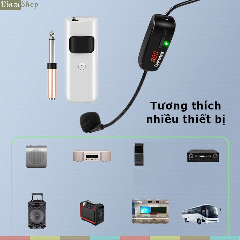 XXD-4L - Bộ 4 Micro Cài Tai Không Dây UHF Cho Loa Trợ Giảng, Amply, Thiết Bị Thu Phát, Phạm Vi Thu 50m