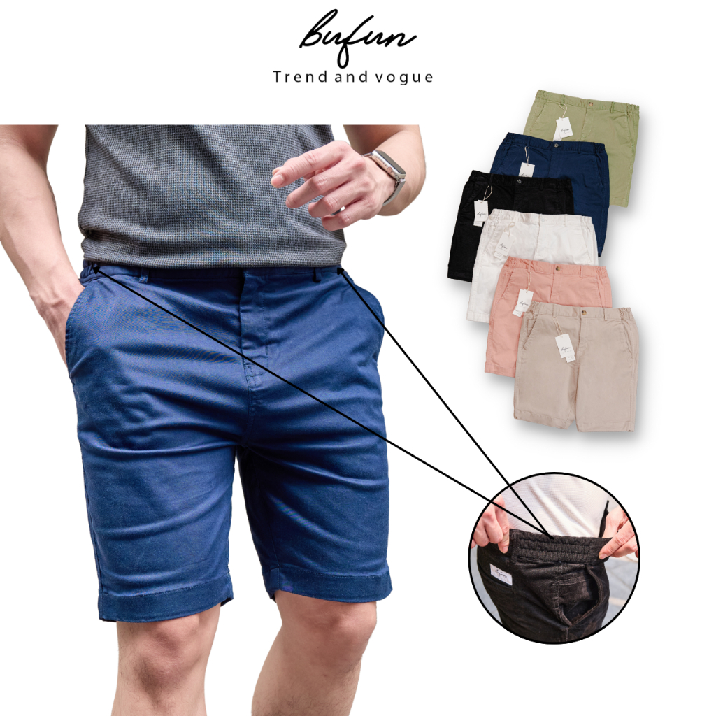 Quần short kaki nam cao cấp CEOS BUFUN vải kaki dày co giãn không phai màu