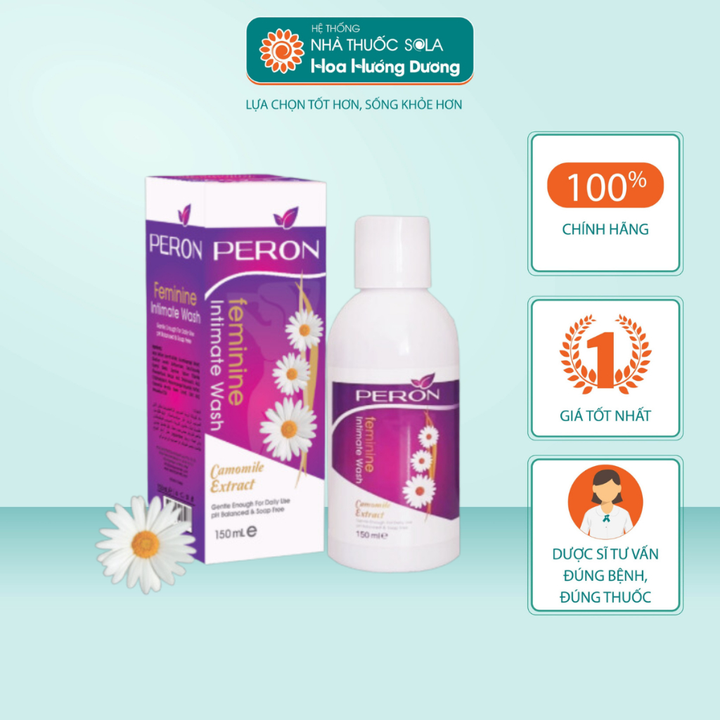 Dung dịch vệ sinh phụ nữ Peron chăm sóc vùng kín nhập khẩu châu Âu chai 150ml và 250ml